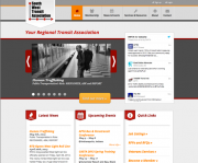 South West Transit Association Home Page - New design features at a glance news, events listings and live twitter feed.